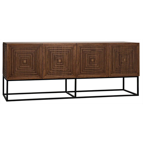 Lanon Wood Steel Base Sideboard Sideboards LOOMLAN By Noir