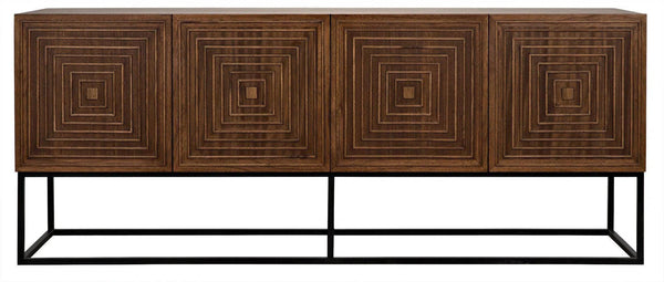 Lanon Wood Steel Base Sideboard Sideboards LOOMLAN By Noir