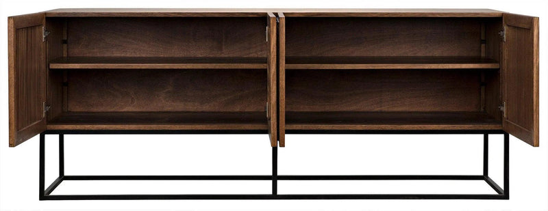 Lanon Wood Steel Base Sideboard Sideboards LOOMLAN By Noir