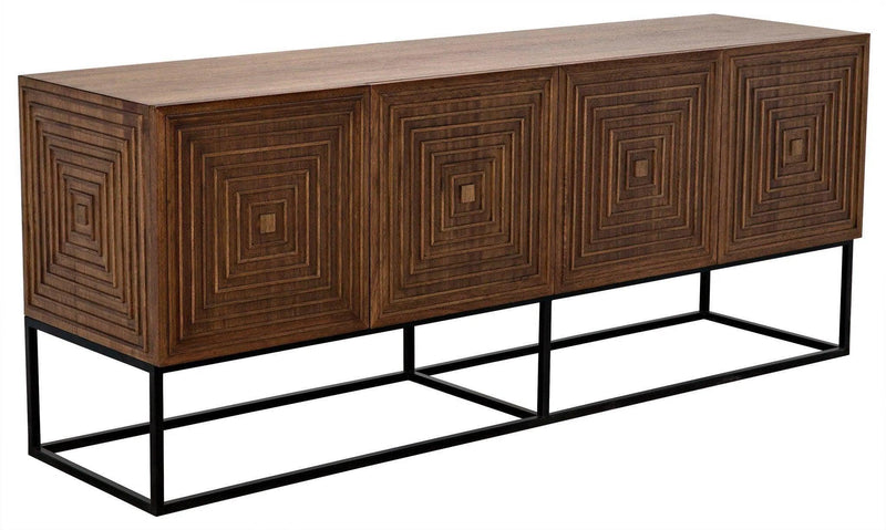 Lanon Wood Steel Base Sideboard Sideboards LOOMLAN By Noir