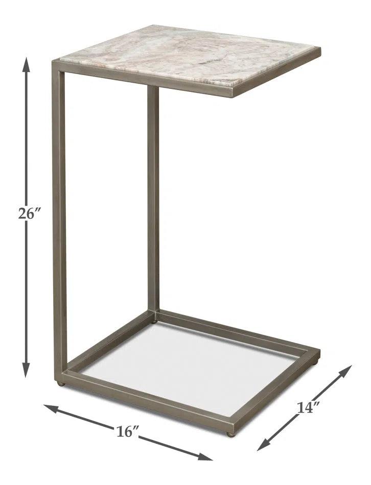 Laptop Table Marble Top Side Tables LOOMLAN By Sarreid