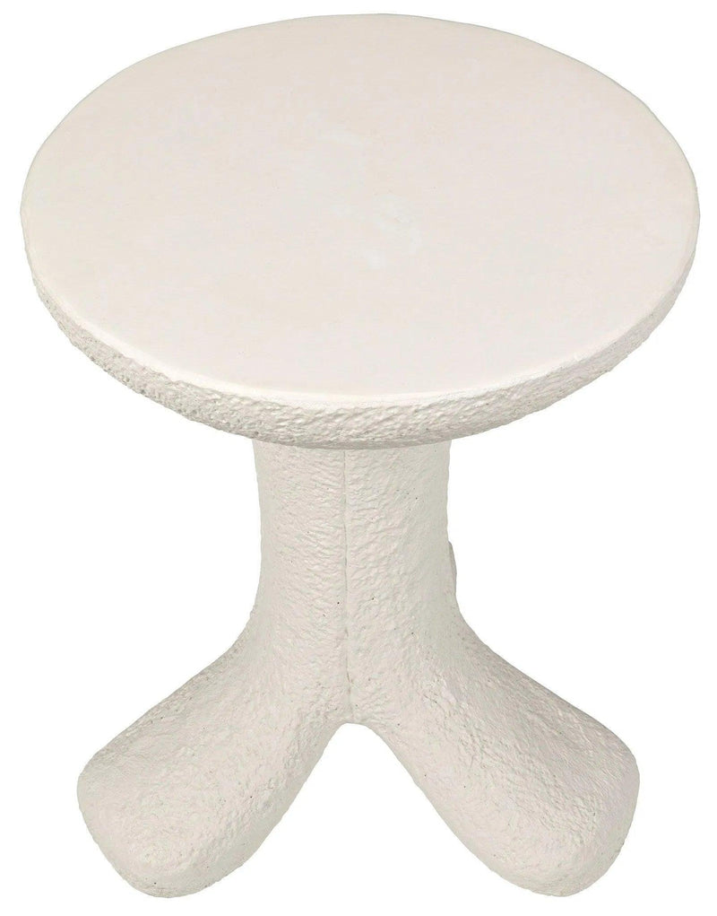 Laramy White Fiber Cement Round Side Table Side Tables LOOMLAN By Noir