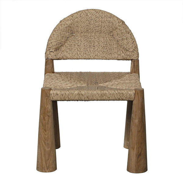 Laredo Natural Wood Armless Chair with Synthetic Woven Club Chairs LOOMLAN By Noir