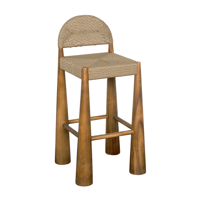 Laredo Teak Wood Bar Stool Bar Stools LOOMLAN By Noir