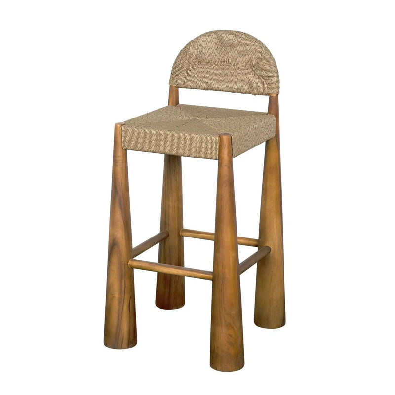 Laredo Teak Wood Bar Stool Bar Stools LOOMLAN By Noir