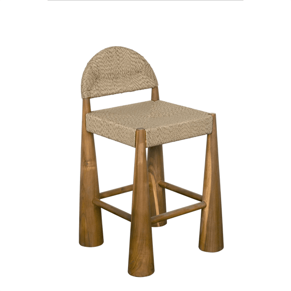 Laredo Teak Wood Counter Stool Counter Stools LOOMLAN By Noir