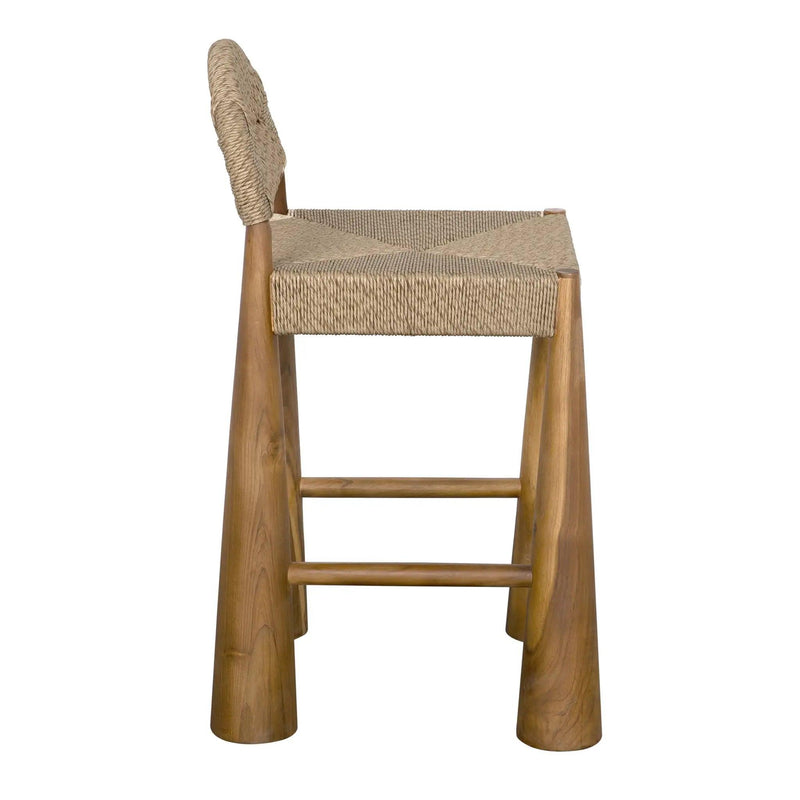 Laredo Teak Wood Counter Stool Counter Stools LOOMLAN By Noir