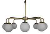 Larenta Metal and Glass Chandelier With Antique Brass Chandeliers LOOMLAN By Noir