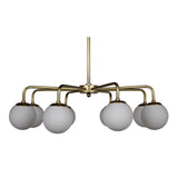 Larenta Metal and Glass Chandelier With Antique Brass Chandeliers LOOMLAN By Noir