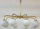 Larenta Metal and Glass Chandelier With Antique Brass Chandeliers LOOMLAN By Noir