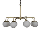 Larenta Metal and Glass Chandelier With Antique Brass Chandeliers LOOMLAN By Noir