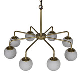 Larenta Metal and Glass Chandelier With Antique Brass Chandeliers LOOMLAN By Noir