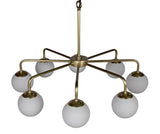 Larenta Metal and Glass Chandelier With Antique Brass Chandeliers LOOMLAN By Noir