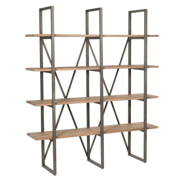 Large Cain Rack Etagere Wood Shelves With Wood Frame Tall and Wide Etageres LOOMLAN By LH Imports