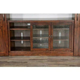 Large Rustic Wood Entertainment Wall Unit With Barn Doors Entertainment Wall Unit LOOMLAN By Sunny D