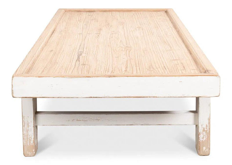 Large Wood Panel Coffee Table Antique White Coffee Tables LOOMLAN By Sarreid