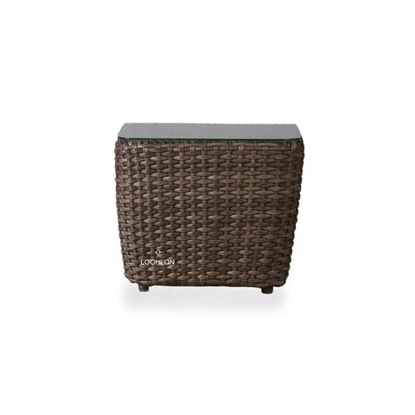 Largo 22" Bunching Accent Table All Weather Wicker Furniture Outdoor Side Tables LOOMLAN By Lloyd Flanders