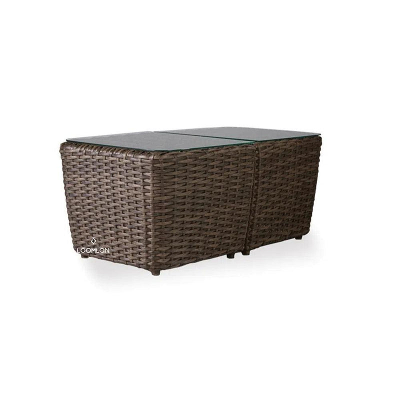 Largo 22" Bunching Accent Table All Weather Wicker Furniture Outdoor Side Tables LOOMLAN By Lloyd Flanders