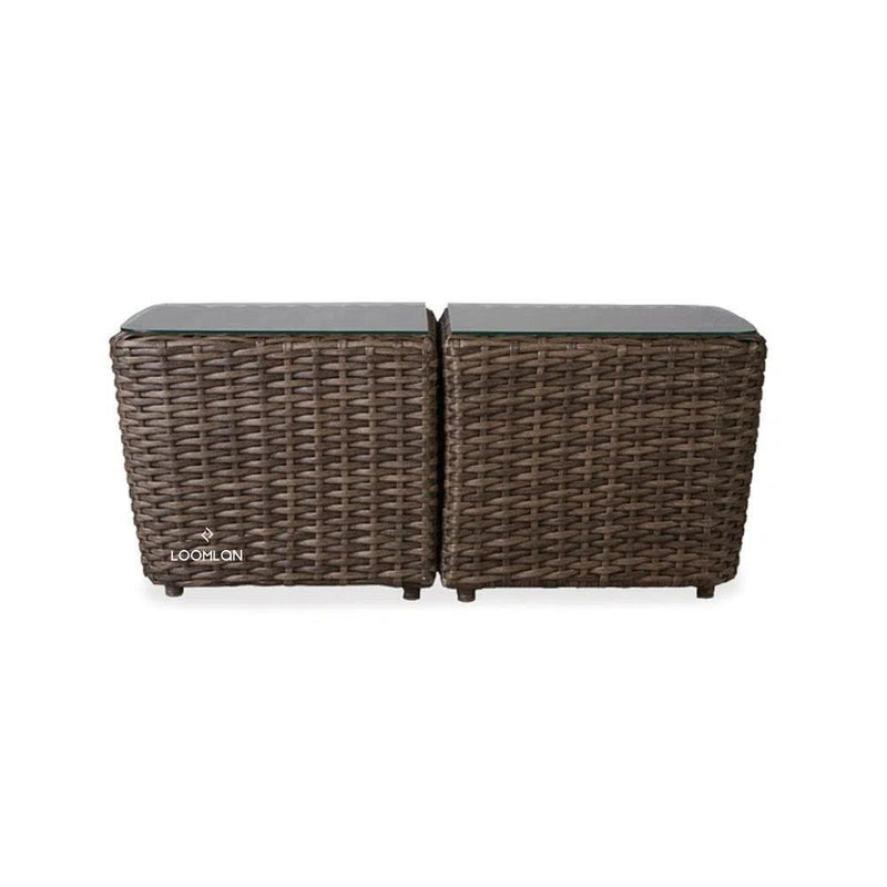 Largo 44" Bunching Accent Table All Weather Wicker Furniture Outdoor Side Tables LOOMLAN By Lloyd Flanders