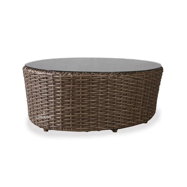 Largo 48" Oval Cocktail Table All Weather Wicker Furniture Lloyd Flanders Outdoor Coffee Tables LOOMLAN By Lloyd Flanders