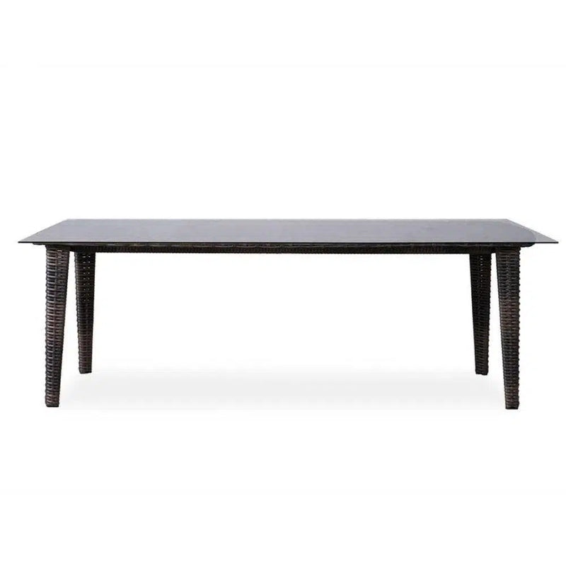 Largo 86" Rectangular Umbrella Dining Table All Weather Wicker Outdoor Dining Tables LOOMLAN By Lloyd Flanders