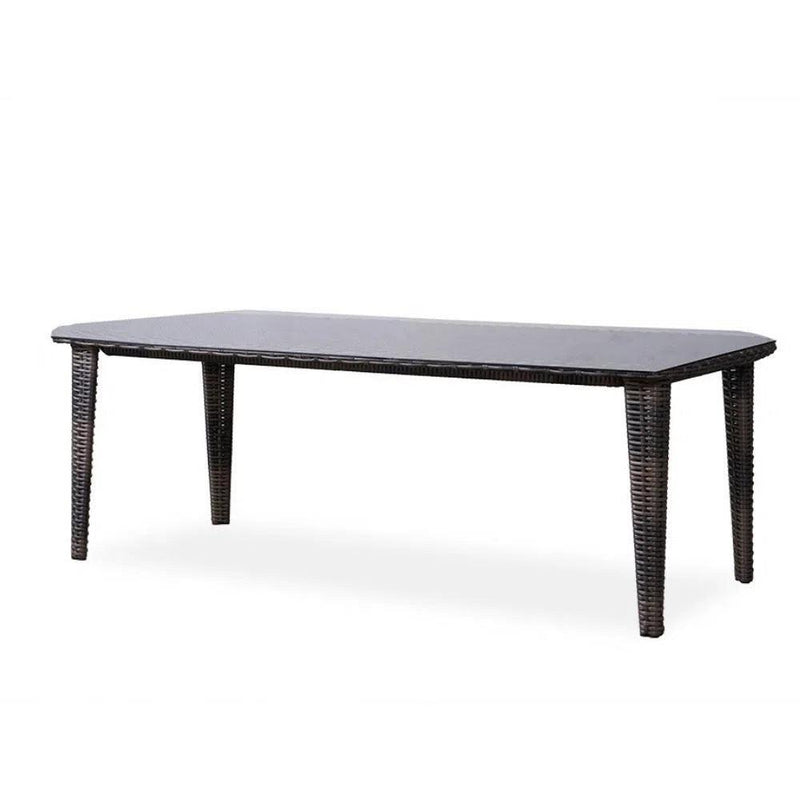 Largo 86" Rectangular Umbrella Dining Table All Weather Wicker Outdoor Dining Tables LOOMLAN By Lloyd Flanders