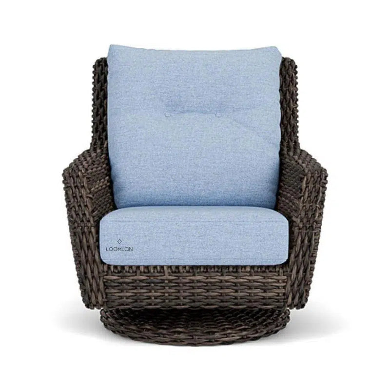 Largo High Back Swivel Rocker Lounge Chair All Weather Wicker Outdoor Lounge Chairs LOOMLAN By Lloyd Flanders