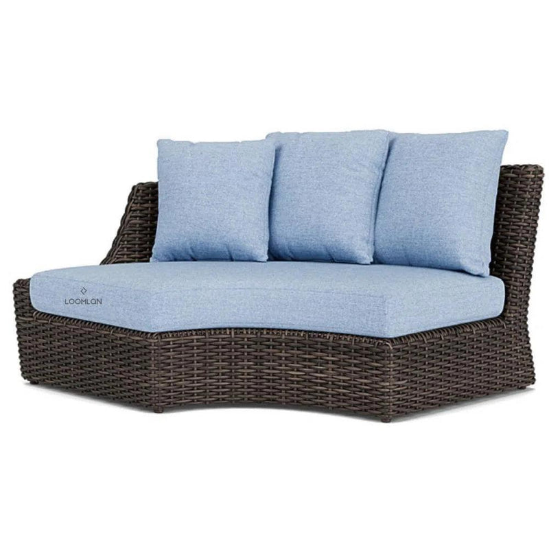 Largo Left Arm Curved Sofa Sectional All Weather Wicker Furniture Outdoor Modulars LOOMLAN By Lloyd Flanders