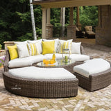 Largo Left Arm Curved Sofa Sectional All Weather Wicker Furniture Outdoor Modulars LOOMLAN By Lloyd Flanders