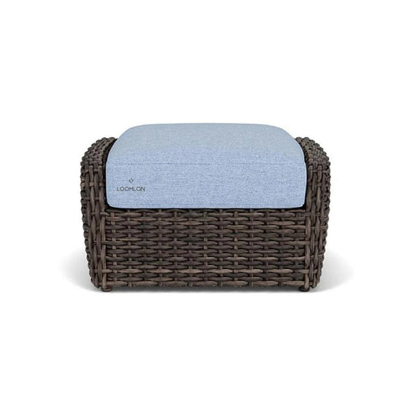 Largo Ottoman All Weather Wicker Furniture Made in USA Lloyd Flanders Outdoor Ottomans LOOMLAN By Lloyd Flanders