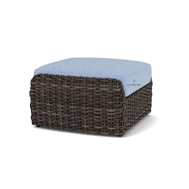 Largo Ottoman All Weather Wicker Furniture Made in USA Lloyd Flanders Outdoor Ottomans LOOMLAN By Lloyd Flanders