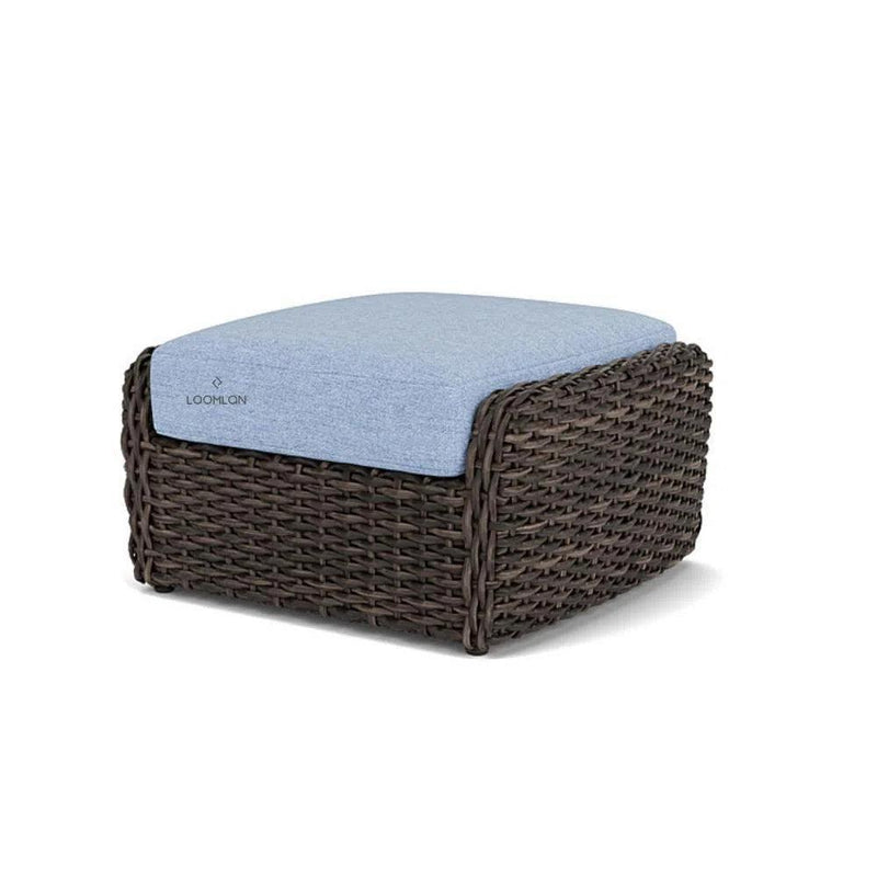 Largo Ottoman All Weather Wicker Furniture Made in USA Lloyd Flanders Outdoor Ottomans LOOMLAN By Lloyd Flanders