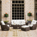 Largo Ottoman All Weather Wicker Furniture Made in USA Lloyd Flanders Outdoor Ottomans LOOMLAN By Lloyd Flanders