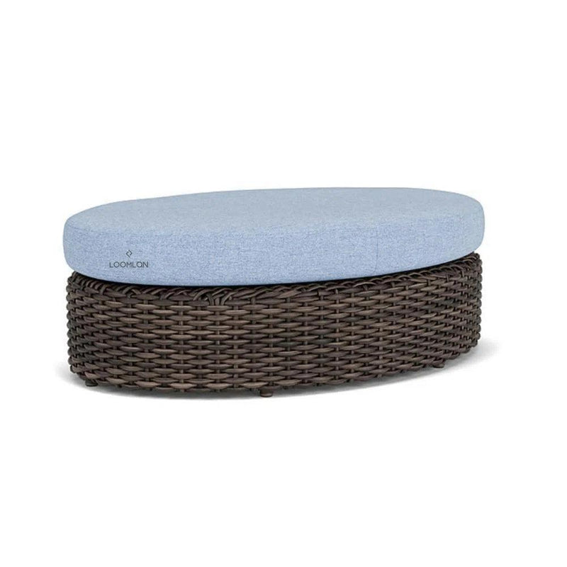 Largo Oval Ottoman All Weather Wicker Furniture Made in USA Lloyd Flanders Outdoor Ottomans LOOMLAN By Lloyd Flanders