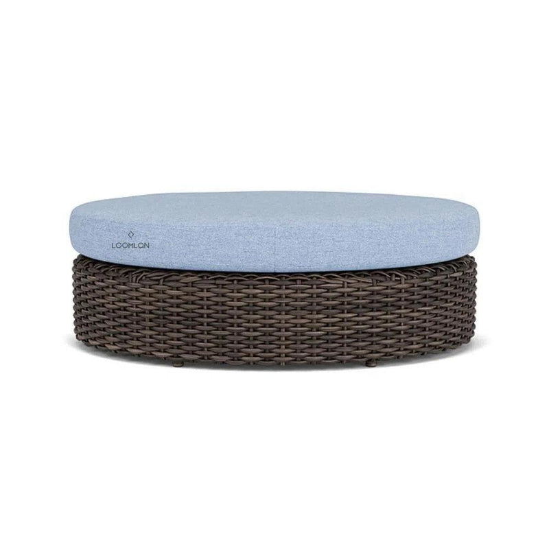 Largo Oval Ottoman All Weather Wicker Furniture Made in USA Lloyd Flanders Outdoor Ottomans LOOMLAN By Lloyd Flanders