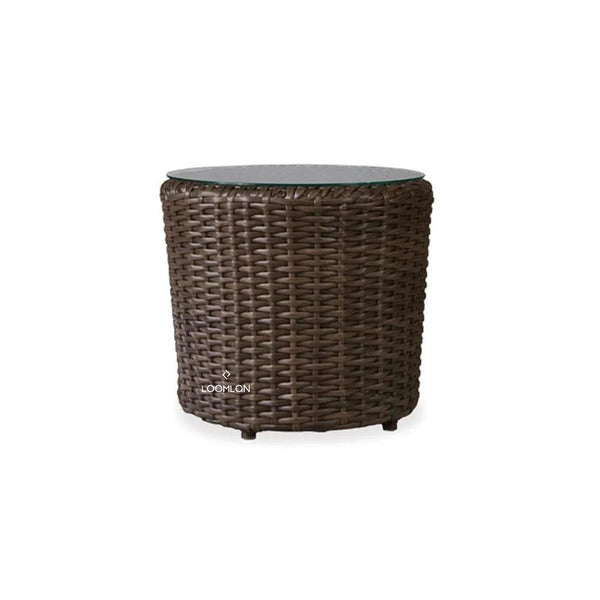 Largo Round End Table All Weather Wicker Furniture Lloyd Flanders Outdoor Side Tables LOOMLAN By Lloyd Flanders