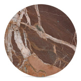 Lark Marble and Solid Mango Wood Brown Round Coffee Table Coffee Tables LOOMLAN By Moe's Home