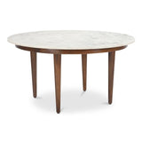 Lark Marble and Solid Mango Wood White Round Coffee Table Coffee Tables LOOMLAN By Moe's Home