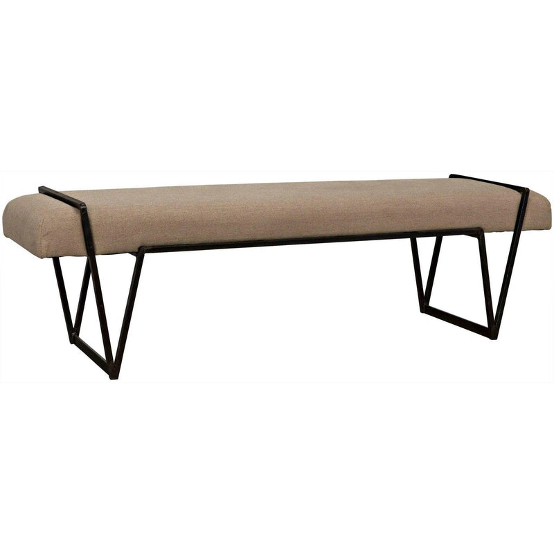 Larkin Bench, Steel with Linen Bedroom Benches LOOMLAN By Noir