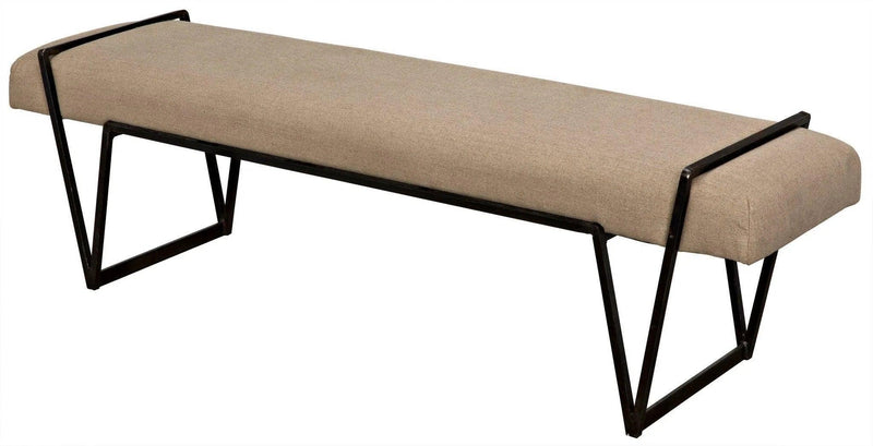 Larkin Bench, Steel with Linen Bedroom Benches LOOMLAN By Noir