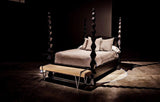 Larkin Bench, Steel with Linen Bedroom Benches LOOMLAN By Noir