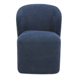 Larson Rolling Polyester and Multi-Layer Board Blue Armless Dining Chair Dining Chairs LOOMLAN By Moe's Home