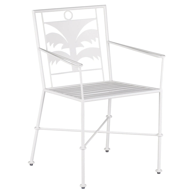 Las Palmas White Armchair Club Chairs LOOMLAN By Currey & Co