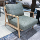Las Vegas Lawrence Wood Grey Arm Chair Club Chairs LOOMLAN By LH Imports