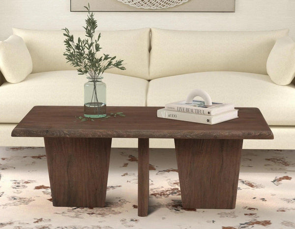 Lasso Wood Brown Rectangular Cocktail Table Coffee Tables LOOMLAN By Bassett Mirror