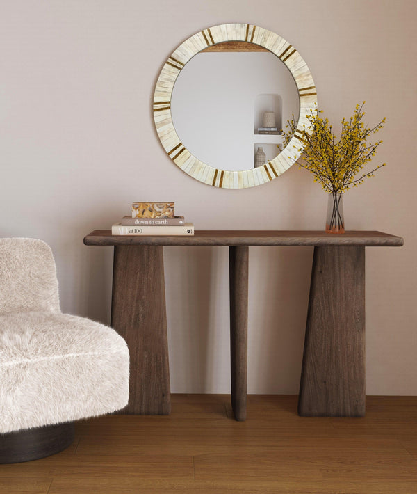 Lasso Wood Brown Rectangular Console Table Console Tables LOOMLAN By Bassett Mirror