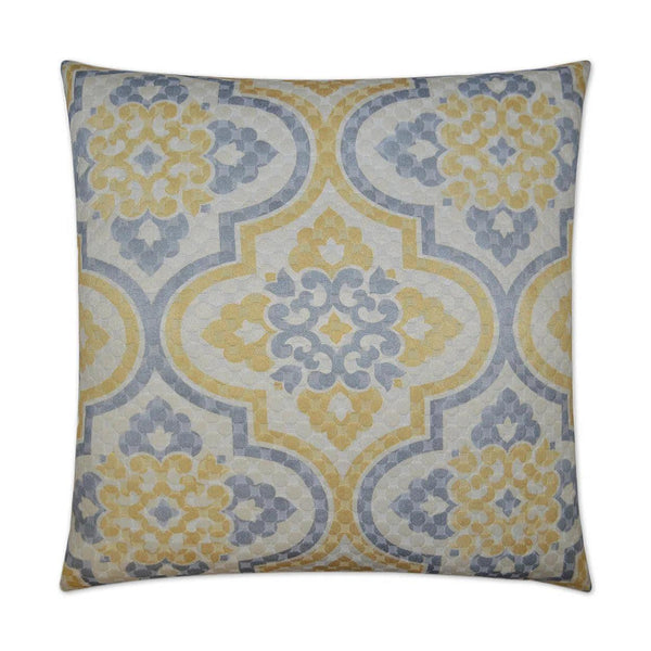 Lattice Imprint Yellow Throw Pillow With Insert Throw Pillows LOOMLAN By D.V. Kap