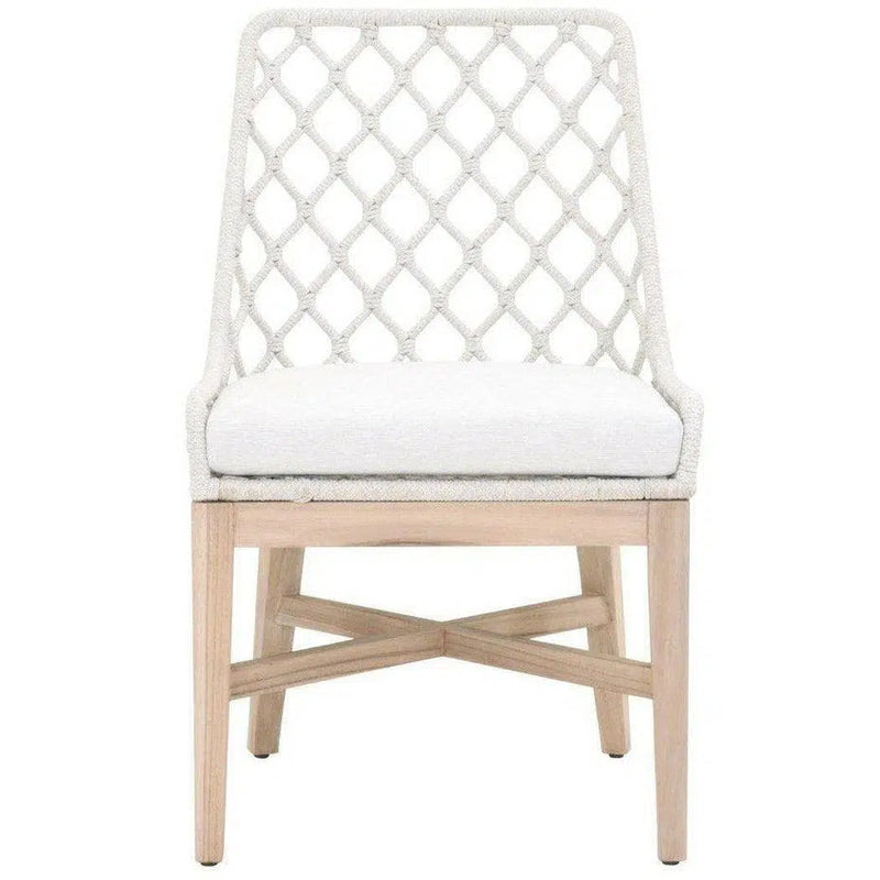 Lattis Outdoor Dining Chair White Speckle Rope & Seat Gray Teak Outdoor Dining Chairs LOOMLAN By Essentials For Living