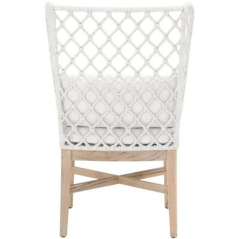 Lattis Outdoor Wing Chair White Speckle Rope & Seat Gray Teak Outdoor Dining Chairs LOOMLAN By Essentials For Living