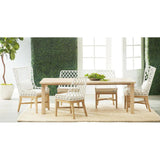 Lattis Outdoor Wing Chair White Speckle Rope & Seat Gray Teak Outdoor Dining Chairs LOOMLAN By Essentials For Living